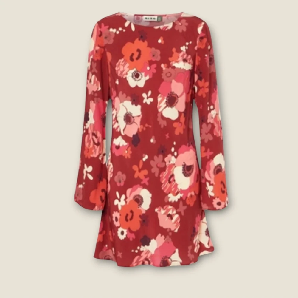 RIXO Ridley Red Pink Retro Floral Print Mini Dress Size 6 - Picture 12 of 12